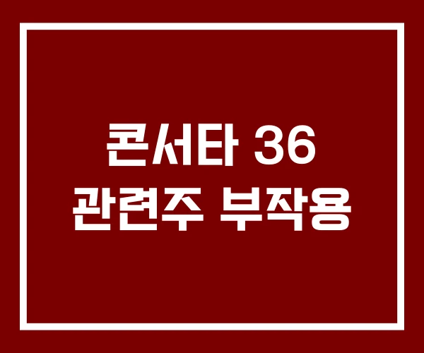 콘서타 36 관련주 부작용