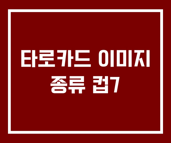 타로카드 이미지 종류 컵7