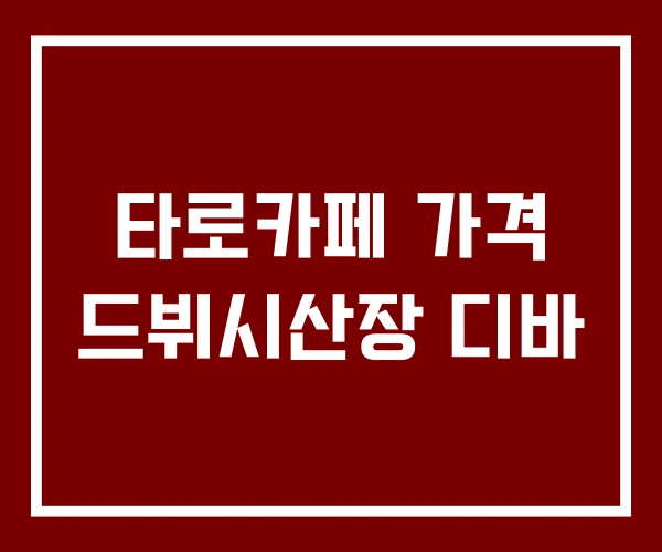 타로카페 가격 드뷔시산장 디바