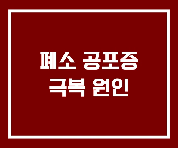 폐소 공포증 극복 원인