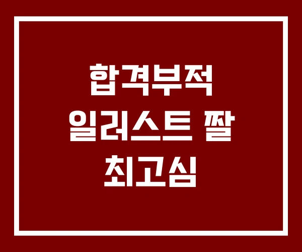합격부적 일러스트 짤 최고심