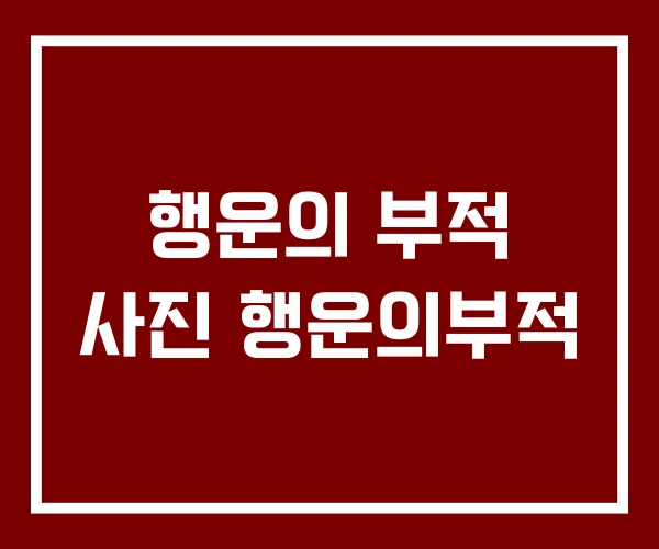 행운의 부적 사진 행운의부적