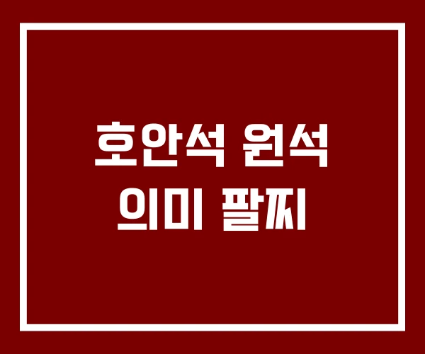 호안석 원석 의미 팔찌
