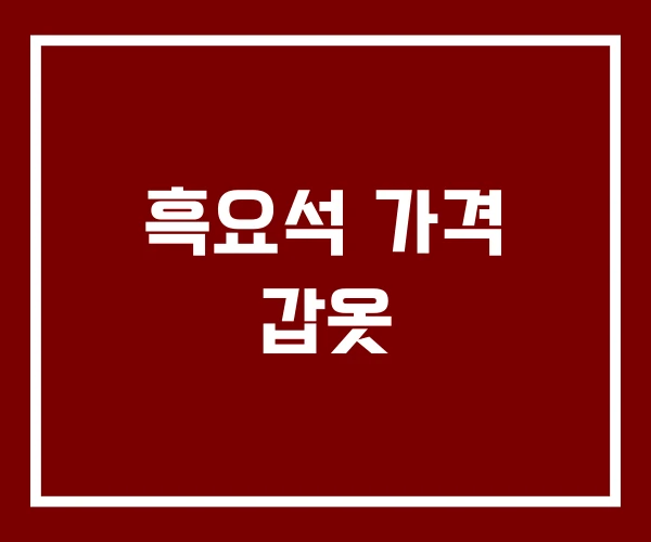 흑요석 가격 갑옷