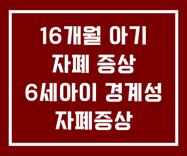 16개월 아기 자폐 증상 6세아이 경계성 자폐증상