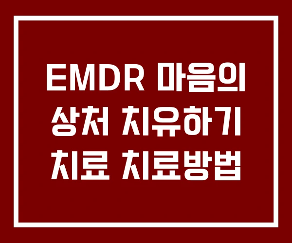 EMDR 마음의 상처 치유하기 치료 치료방법