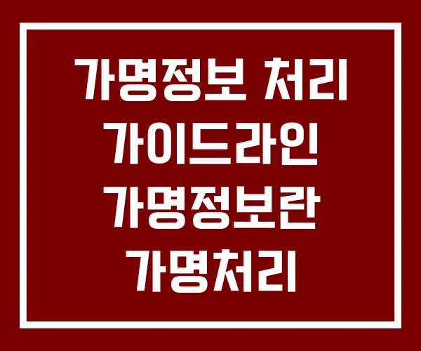 가명정보 처리 가이드라인 가명정보란 가명처리