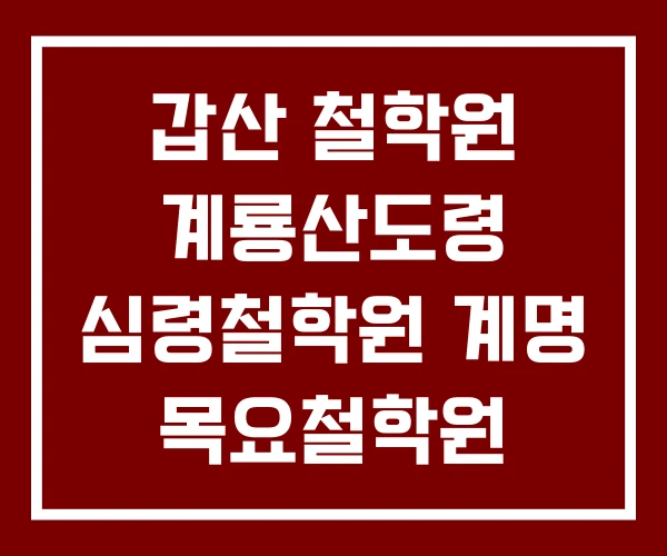 갑산 철학원 계룡산도령 심령철학원 계명 목요철학원