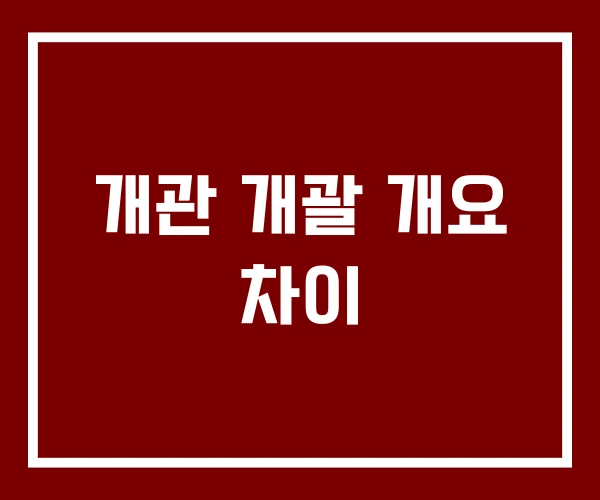 개관 개괄 개요 차이