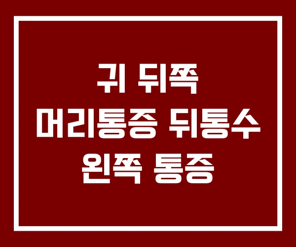 귀 뒤쪽 머리통증 뒤통수 왼쪽 통증