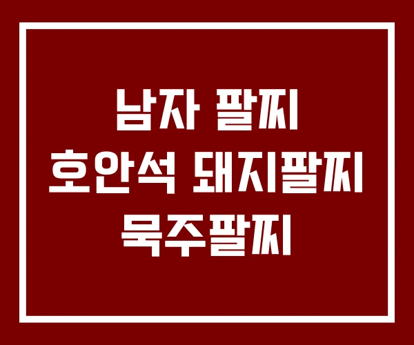 남자 팔찌 호안석 돼지팔찌 묵주팔찌