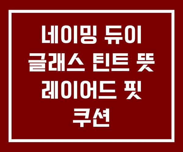 네이밍 듀이 글래스 틴트 뜻 레이어드 핏 쿠션