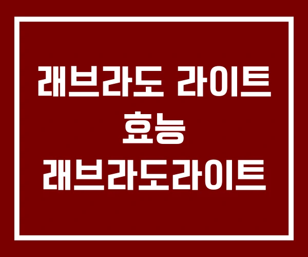 래브라도 라이트 효능 래브라도라이트