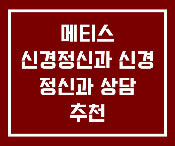 메티스 신경정신과 신경 정신과 상담 추천