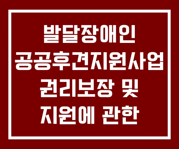 발달장애인 공공후견지원사업 권리보장 및 지원에 관한 법률 발달장애인 공공후견지원사업 권리보장 및 지원에 관한 법률