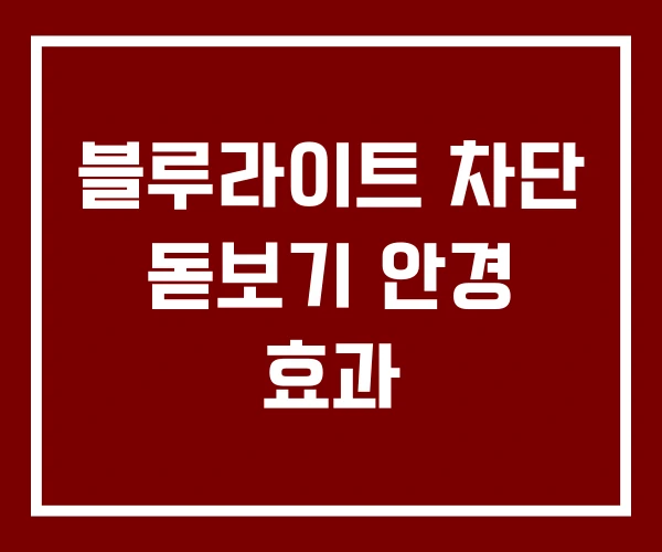 블루라이트 차단 돋보기 안경 효과 블루라이트 차단 돋보기 안경 효과