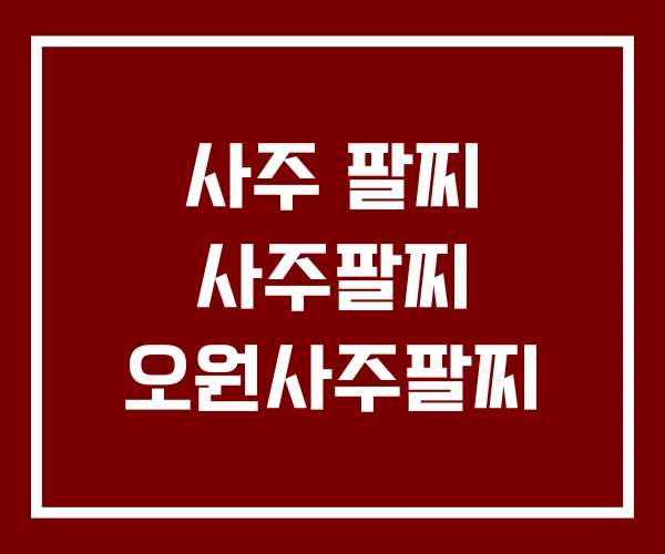 사주 팔찌 사주팔찌 오원사주팔찌