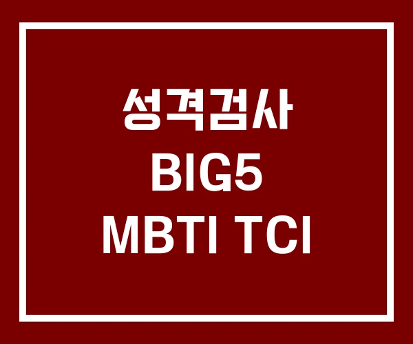 성격검사 BIG5 MBTI TCI 성격검사 BIG5 MBTI TCI