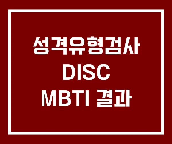성격유형검사 DISC MBTI 결과