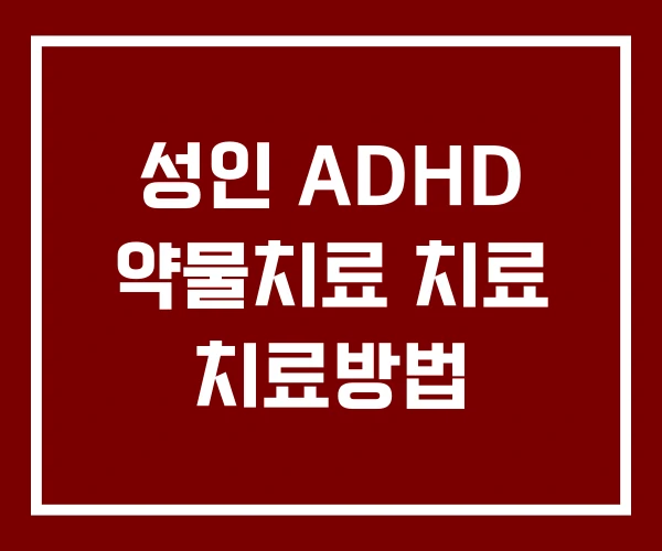 성인 ADHD 약물치료 치료 치료방법 성인 ADHD 약물치료 치료 치료방법
