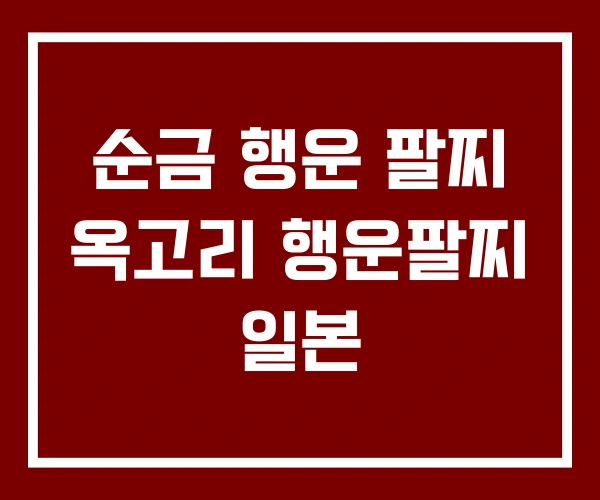 순금 행운 팔찌 옥고리 행운팔찌 일본