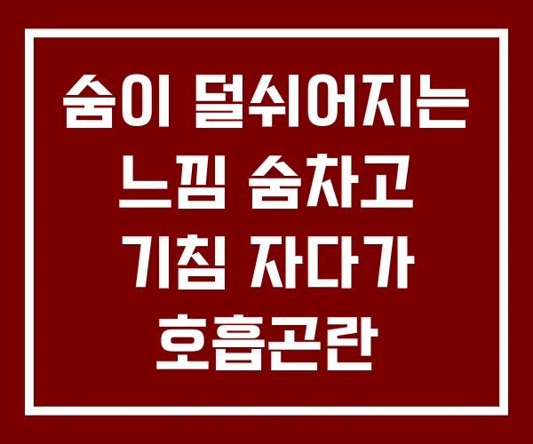 숨이 덜쉬어지는 느낌 숨차고 기침 자다가 호흡곤란 숨이 덜쉬어지는 느낌 숨차고 기침 자다가 호흡곤란