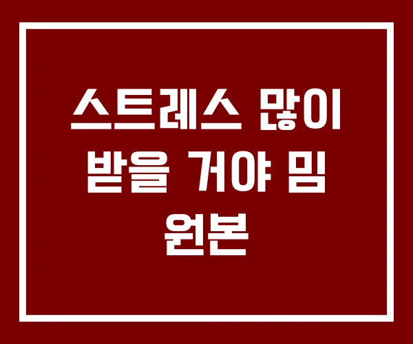 스트레스 많이 받을 거야 밈 원본