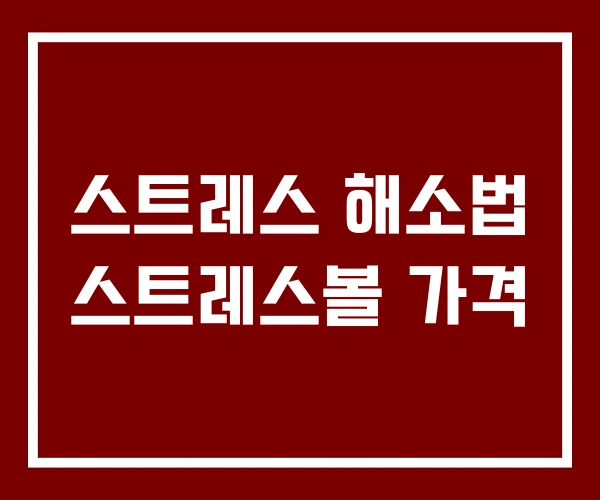 스트레스 해소법 스트레스볼 가격