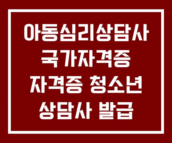 아동심리상담사 국가자격증 자격증 청소년 상담사 발급 아동심리상담사 국가자격증 자격증 청소년 상담사 발급