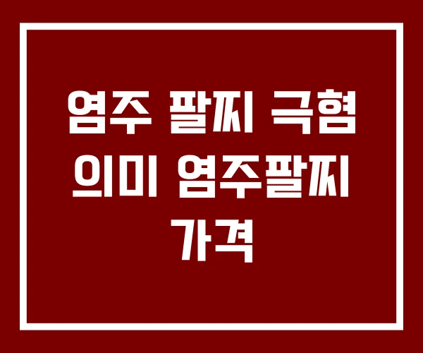 염주 팔찌 극혐 의미 염주팔찌 가격