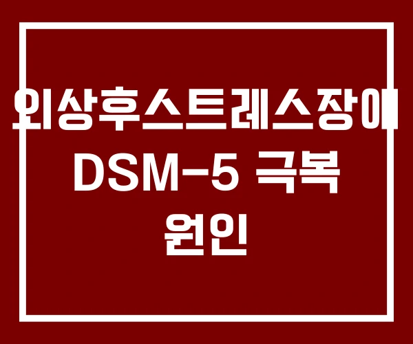 외상후스트레스장애 DSM-5 극복 원인 외상후스트레스장애 DSM-5 극복 원인