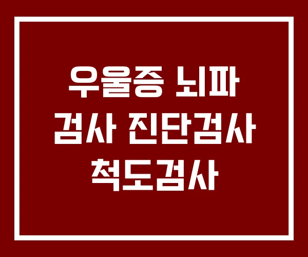 우울증 뇌파 검사 진단검사 척도검사