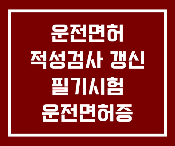 운전면허 적성검사 갱신 필기시험 운전면허증 운전면허 적성검사 갱신 필기시험 운전면허증