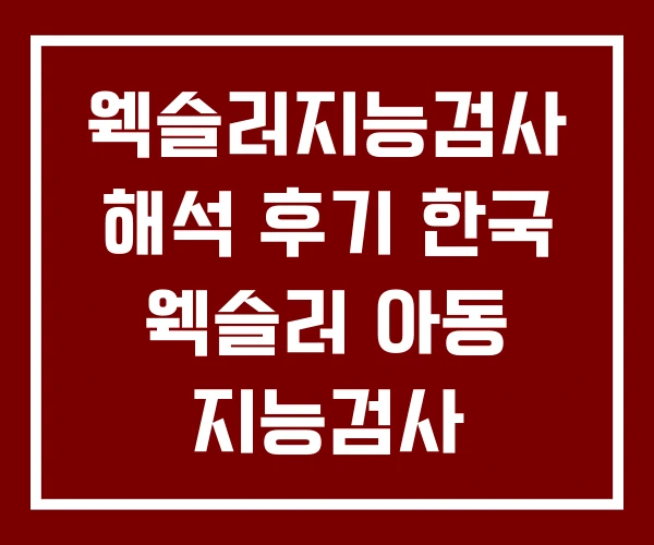 웩슬러지능검사 해석 후기 한국 웩슬러 아동 지능검사 웩슬러지능검사 해석 후기 한국 웩슬러 아동 지능검사