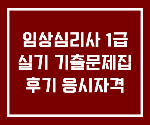 임상심리사 1급 실기 기출문제집 후기 응시자격 임상심리사 1급 실기 기출문제집 후기 응시자격