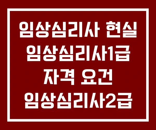 임상심리사 현실 임상심리사1급 자격 요건 임상심리사2급 임상심리사 현실 임상심리사1급 자격 요건 임상심리사2급