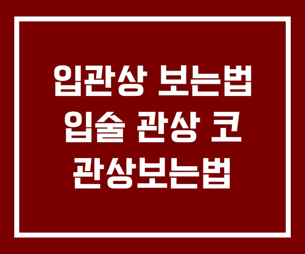 입관상 보는법 입술 관상 코 관상보는법