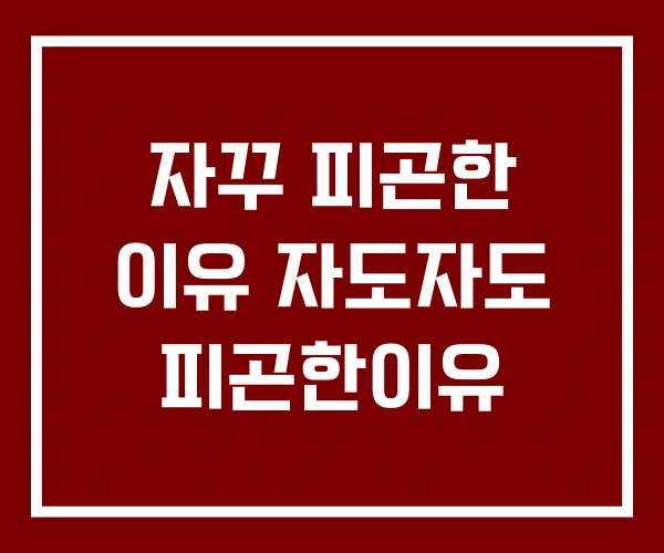 자꾸 피곤한 이유 자도자도 피곤한이유 자꾸 피곤한 이유 자도자도 피곤한이유