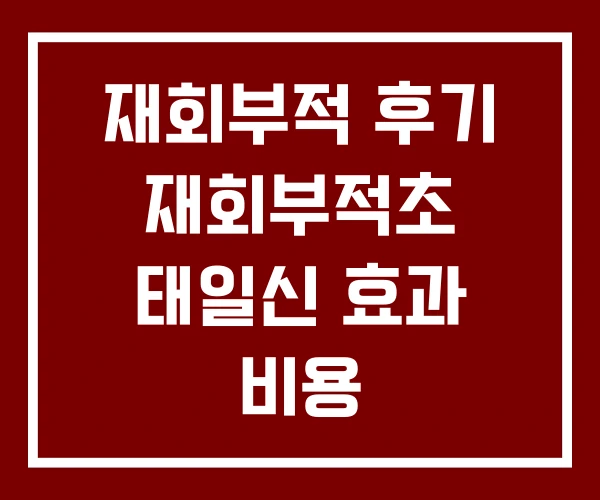 재회부적 후기 재회부적초 태일신 효과 비용 재회부적 후기 재회부적초 태일신 효과 비용