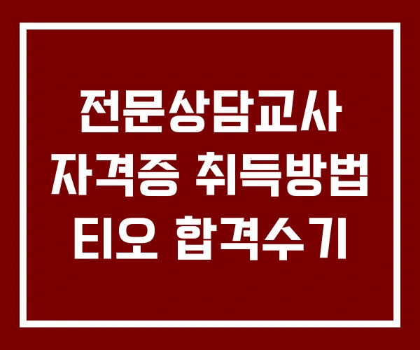 전문상담교사 자격증 취득방법 티오 합격수기 전문상담교사 자격증 취득방법 티오 합격수기