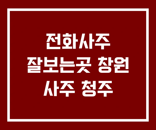전화사주 잘보는곳 창원 사주 청주