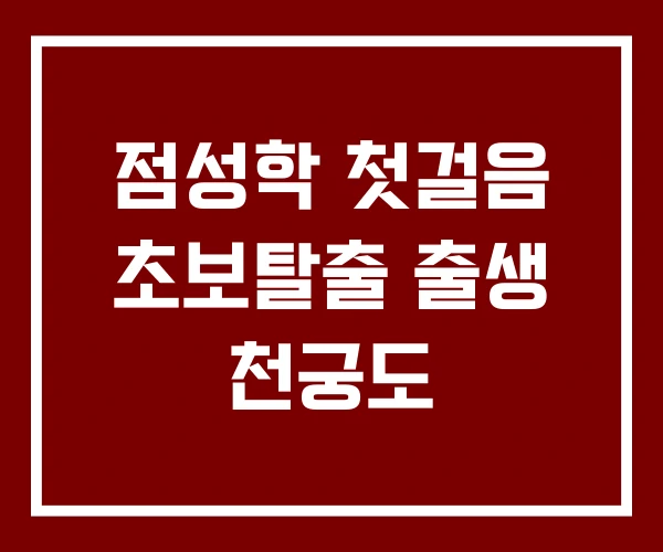 점성학 첫걸음 초보탈출 출생 천궁도