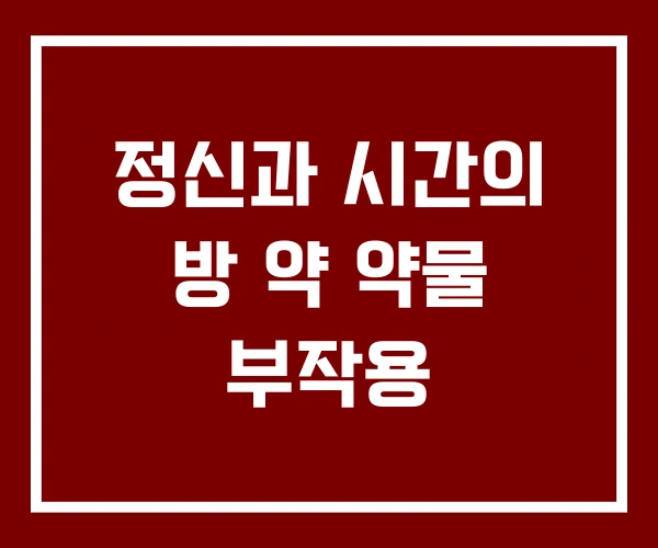 정신과 시간의 방 약 약물 부작용