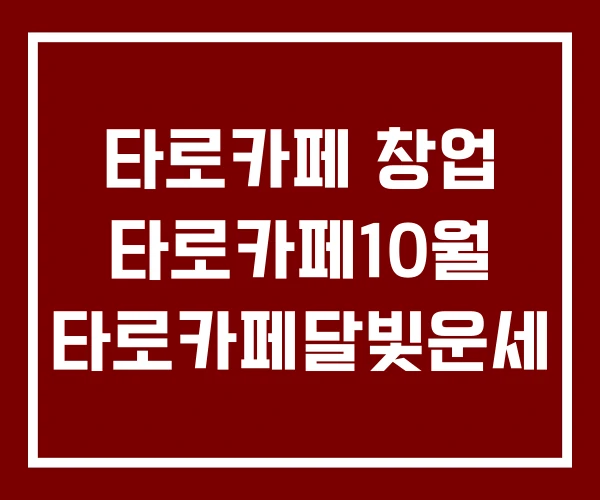 타로카페 창업 타로카페10월 타로카페달빛운세 타로카페 창업 타로카페10월 타로카페달빛운세