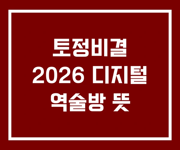 토정비결 2026 디지털 역술방 뜻