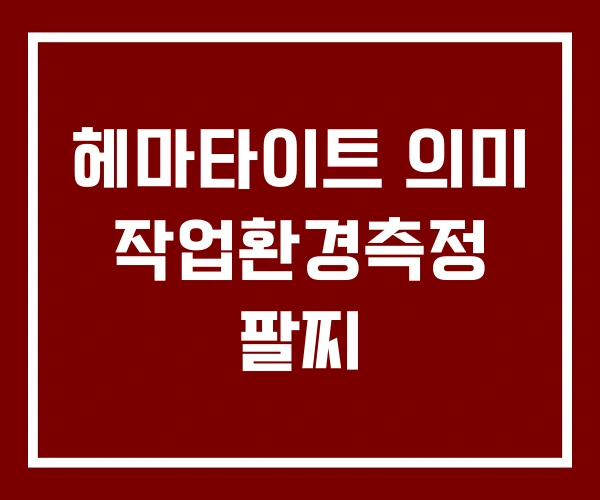 헤마타이트 의미 작업환경측정 팔찌