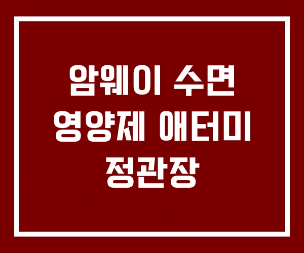 암웨이 수면 영양제 애터미 정관장